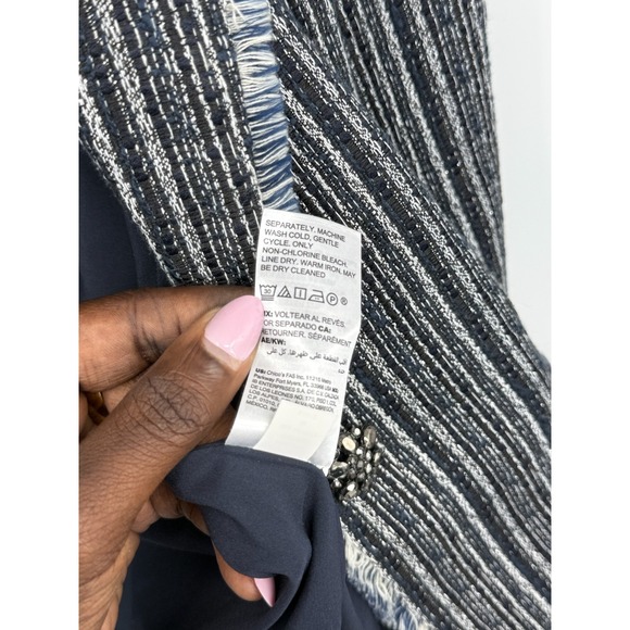 Chico's Tweed Blazer Size 2 Preppy Classic Grandma Mom Old Money Quiet Luxury - Picture 5 of 5